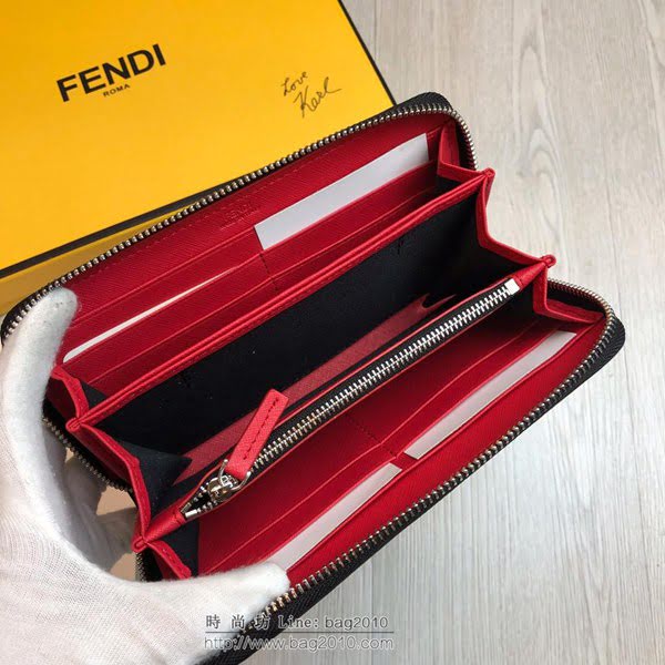 FENDI拉鏈錢包 19年春夏季最新手包 小摔牛皮 芬迪長錢包  fdz2136